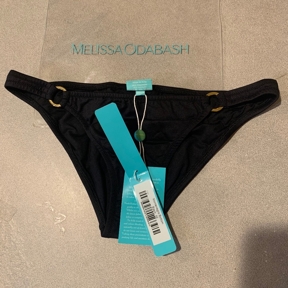 NWT Melissa Odabash Black Bikini Bottom sz 42/US 6